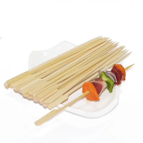 100 stk. Padlespyd Naturlige Træ Cocktail Sticks Picks Til Grillspyd Spid Buffet Fest 12cm