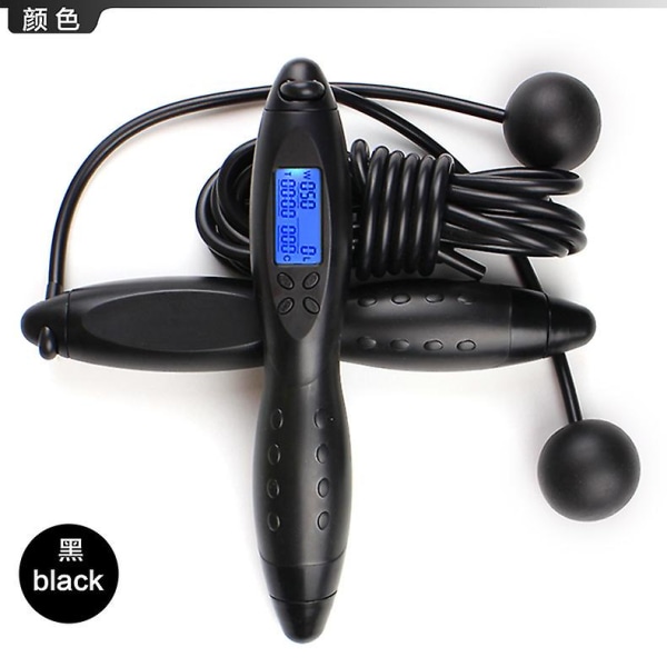 Springtov, Speed Jump Rope Tangle-free Justerbar Reb & Digitalt Springtov（Sort）