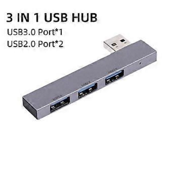 3 I 1 USB Hub 3 Port USB 3.0 Adapter Bærbar Mini Dokkingstasjon Ultra-Slank 5Gbps/480Mbps 01 3 IN 1