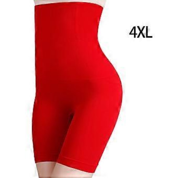 Högmidjade Boyshorts med Figurformning, Midjetrimning och Ryggutjämning för Kvinnor (Röd 4XL) Red 4XL