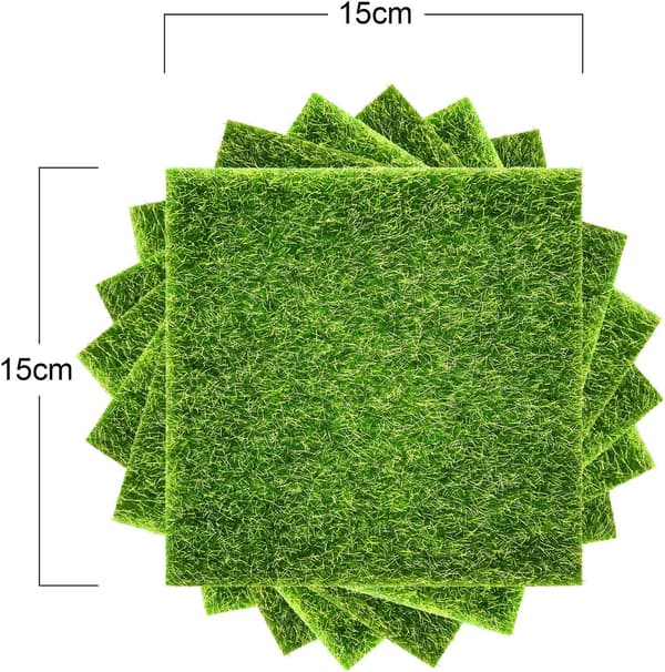 4-pack konstgräs för hantverk 15 x 15 cm