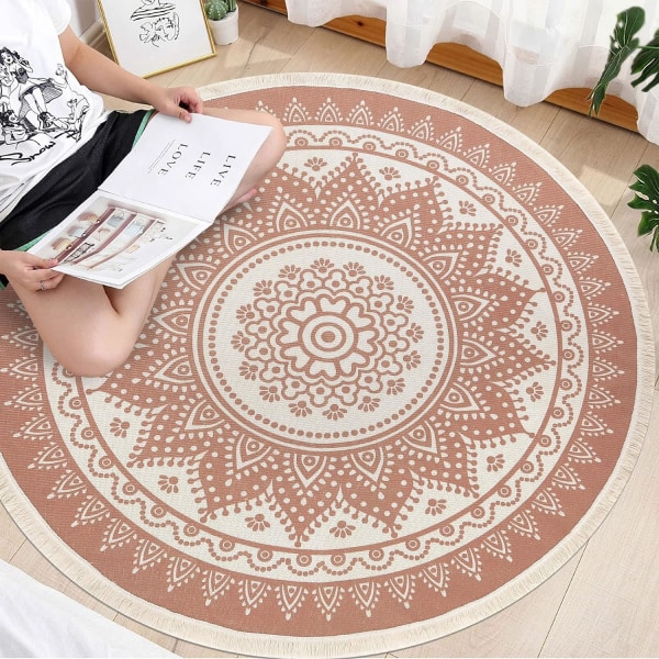 Fashionable Mandala Cotton Rug Family Wind Round Rug Living Room