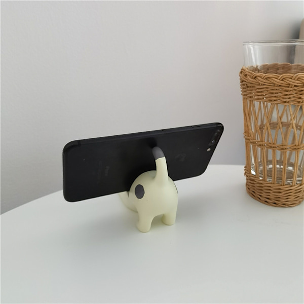 Kreativ katt små ornamenter harpiks mobiltelefonholder kreativ liten ornamenter smarttelefonholder ornamenter mobiltelefonholder hvit