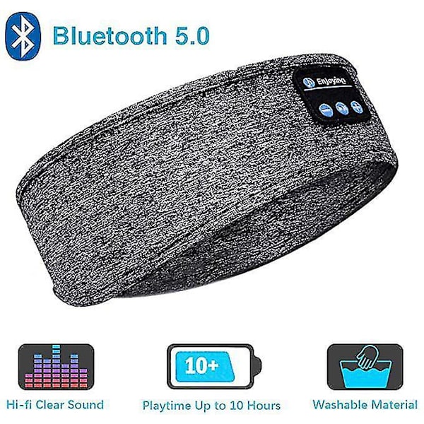 Sovehodetelefoner Bluetooth Sports Hodebånd Hodetelefoner Med Ultra-tynne Hd Stereohøyttalere Grå