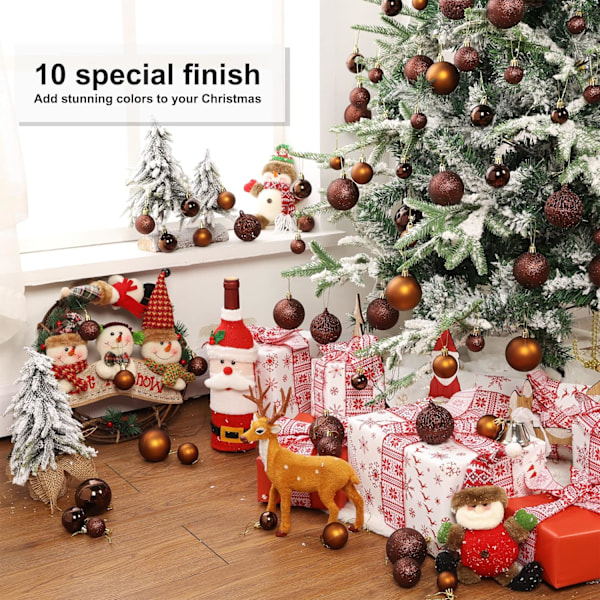 Röd 100 stycken julgranskulor juldekoration set glas C