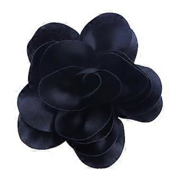 Tyylikäs 14 cm käsintehty rintakukka kaunis satiinikukka rintakukka herkkä rintakoru koru työhön ja bisnekseen musta Black