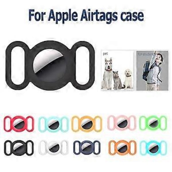 Silikone Etui med Nøglering til Apple Airtag, Beskyttende til Hunde- og Kattehalsbånd til Air Tag