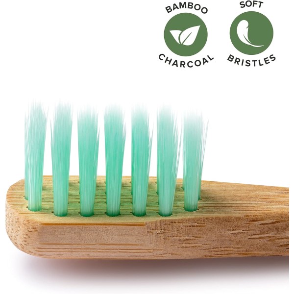 Kids Bamboo Toothbrushes (4 Pack) | BPA Free Soft Bristles Toothb