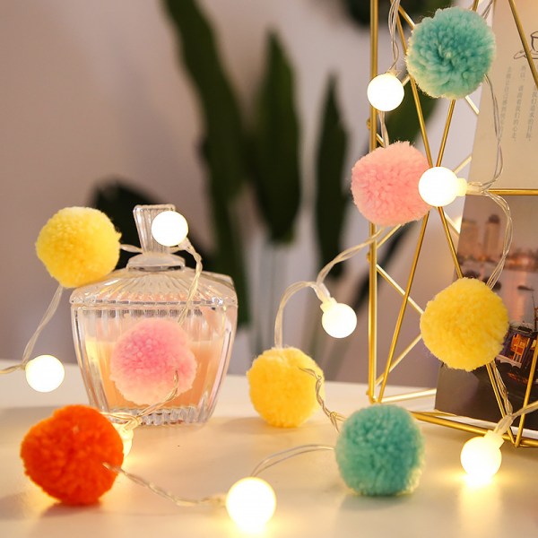 12 LED batteridrevne strenglys, 5,9ft Globe Pom Pom Balls,