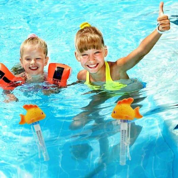 Flydende pooltermometer, vandtermometer med snor