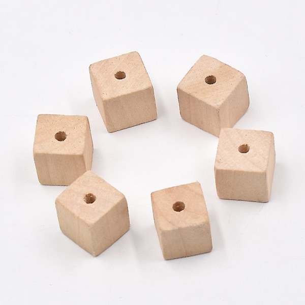 50 st naturliga träkuber i trä, ofärgade, fyrkantiga, DIY-hantverksblock - trä, 20 mm