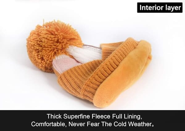 Stickade Mössor för Kvinnor Stickad Mössa Pompom Vinter Varm Mjuk