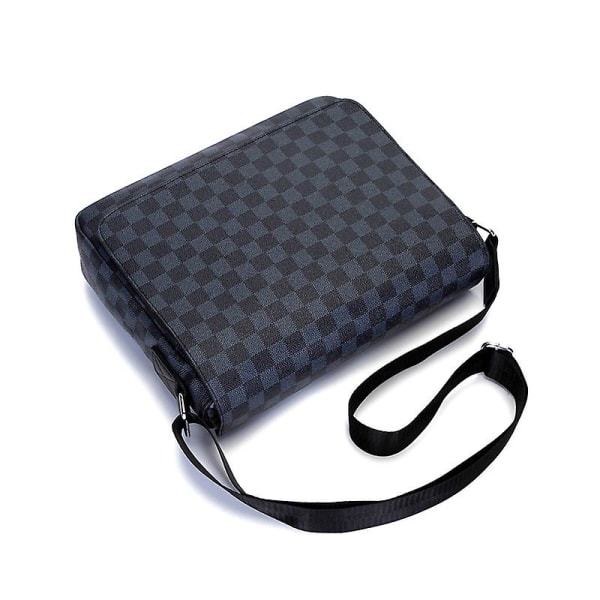 Herre Casual Rutete Skulderbag, Lær Sports Messenger Bag