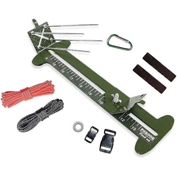 2-i-1 Paracord Jig Kit Justerbar Längd Armband Maker Kit Diy Craft Verktyg 4\" Till 13\", Mörkgrön
