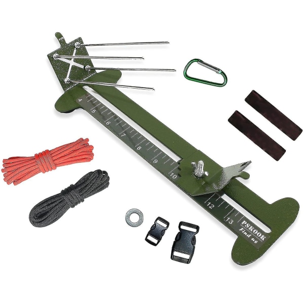 2-i-1 Paracord Jig Kit Justerbar längd Armband Maker Kit Gör själv hantverksverktyg 4&quot; Till 13", mörkgrön