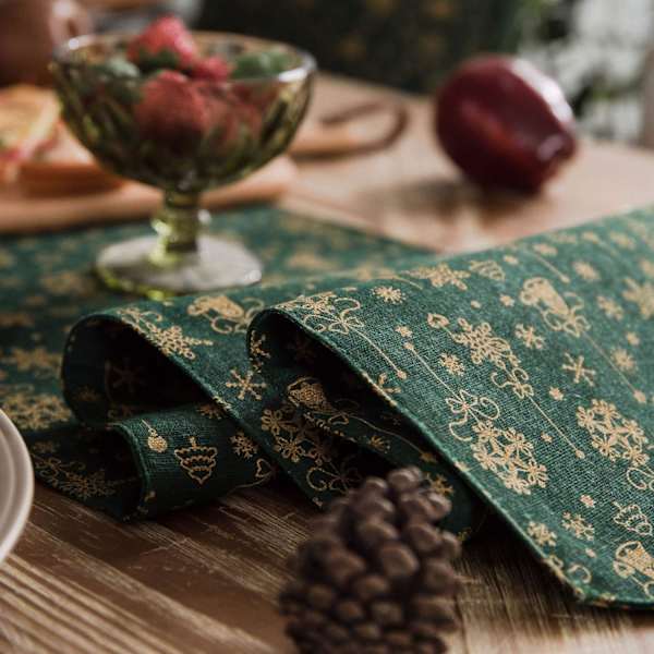 Julbordstablett broderad bordslöpare dekor snöflinga C