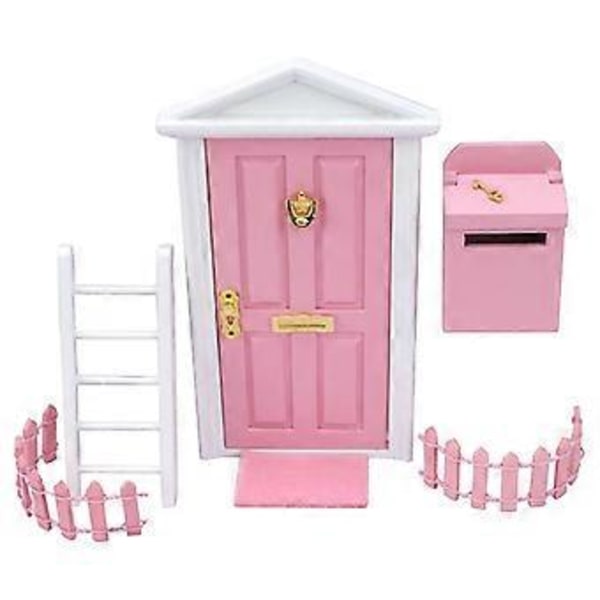 1:12 Skala Dockhus Miniatyr Fe, Dörrmöbelmodell för Féträdgård (Rosa)