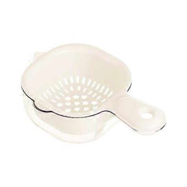 Köksdurkslag Skål Set 2 i 1 Frukt Grönsak Tvätt Mat Sil Korg för Pasta Spaghetti och Sallader Creamy White