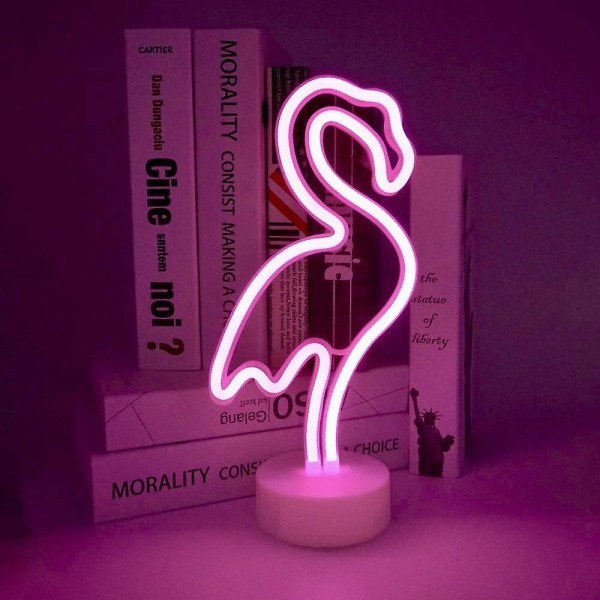 Led Flamingo Neon Lys Skilt Neon Skilt Lamper Flamingo Neon Lys Rom Decor