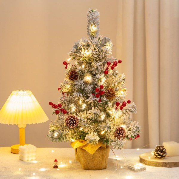 Mini julgran, Snow Christmas Tree Desktop Tree med Snow C