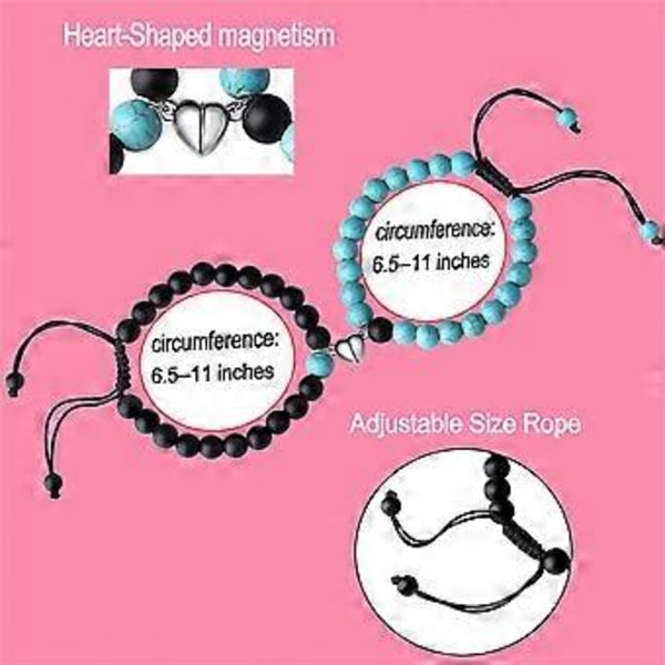 Matchande Kristallarmband för Par Evig Relation Armband Smycken Gåvor till Älskarepink blue
