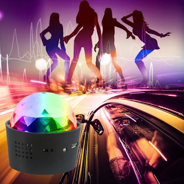 Mini Disco Lys, Flerfarget Batteridrevet Lydaktivert Dis