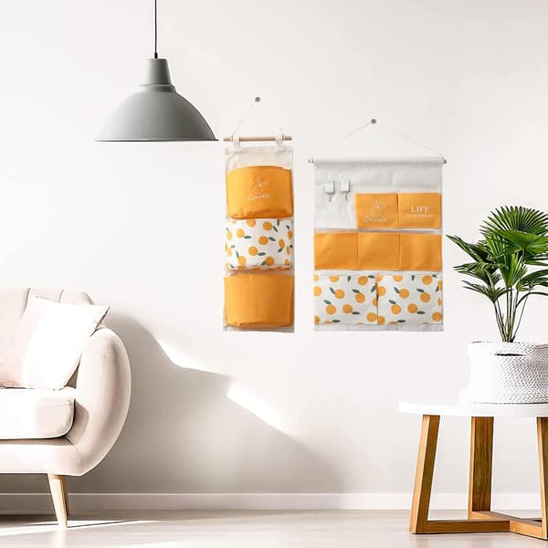 Väggmonterad Förvaringsväska 2-pack, Stora Vikbara Fickor