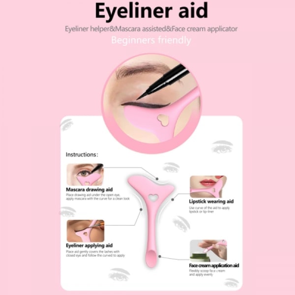 Eyelinerpositioneringssilikon, eyelinerhjälpmedel, skönhetsverktyg, rosa
