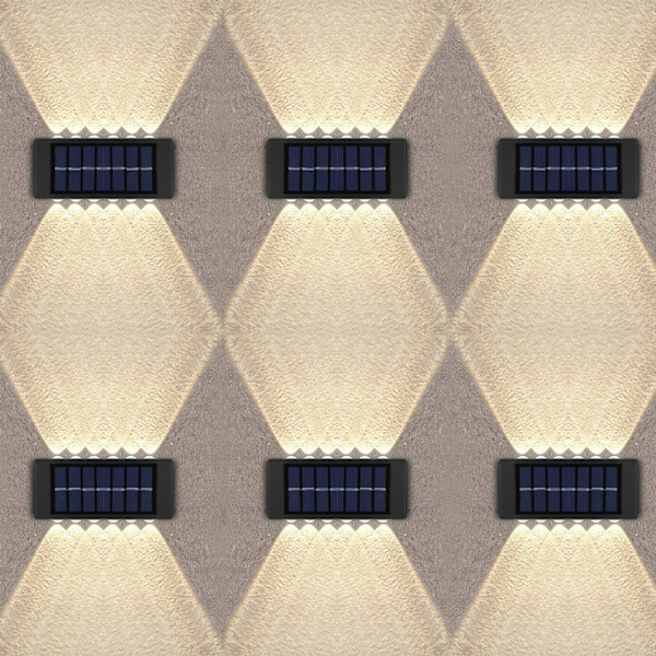 6-pack solcellslampor för utomhusbruk, 12 LED vattentäta solcellslampor