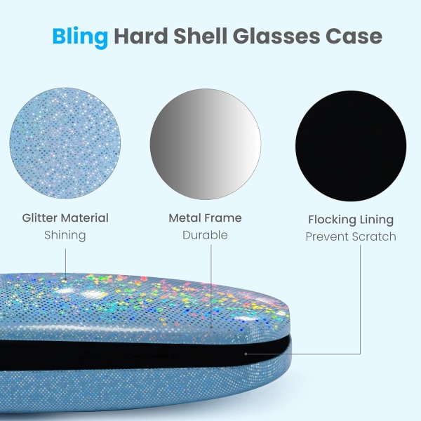 2 stk. Hard Shell Brilleetui Bling PU Lær Brilleetui Pro