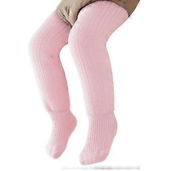 Babystrumpbyxor med elastiskt midjeband, varma strumpbyxor för småbarn, vinterleggings för spädbarn, elastiska midjestrumpbyxor, andningsbara babykläder, Rosa S Pink S