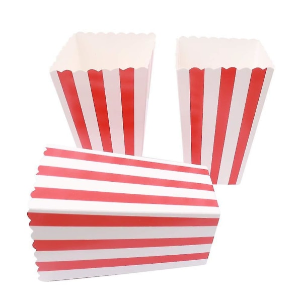 50 stk. Popcornposer, Små Popcornkartoner Stribede Papir Popcornæsker Papkarton Candy Container Til Fester, Slik, Børn
