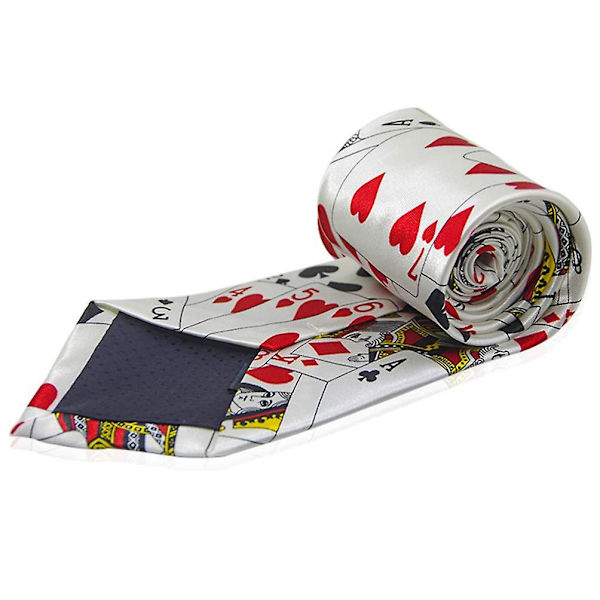 Magiker slips, poker tärningsmönster slips magiker kostym för cosplay utklädning accessoarer festtillbehör