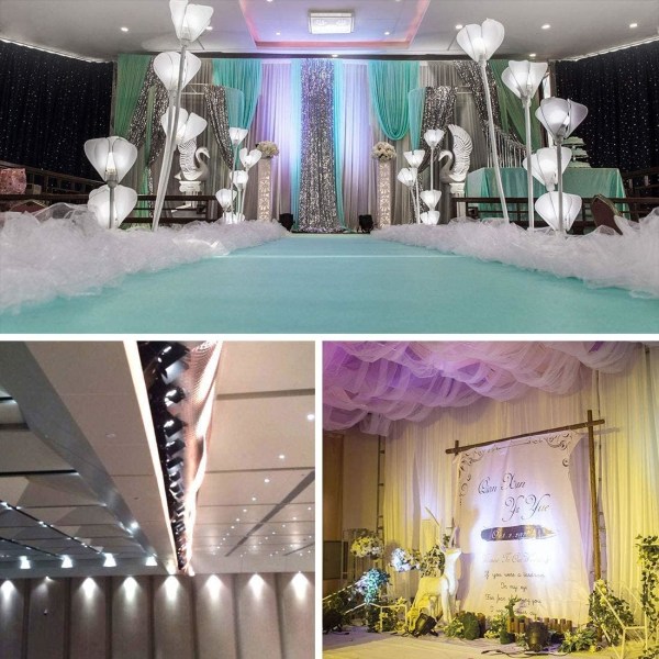 DJ-ljus LED DMX Par String Light Party Spot Projektor 54*3W Vit