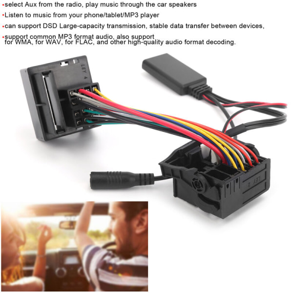 Bluetooth 5.0 AUX-IN bilstereoadapterkabel for Citroen C2/ C3/