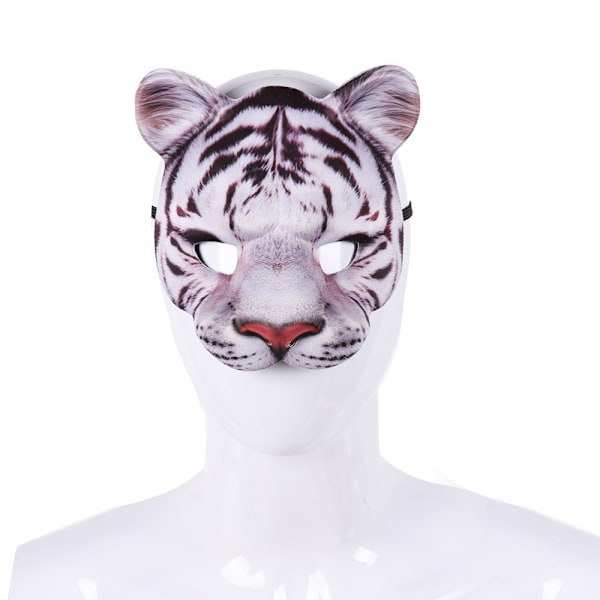 2 st Halvmask tiger, med resårband, ansiktsmask, djurmask, vildkatt, utklädnad, karneval, temafest