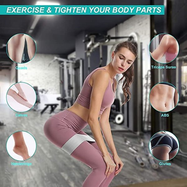 Halkfria motståndsband för rumpa och ben, robusta tygband för fitnessövningar, knäböj, gluteus, lårträning, S (L lila)
