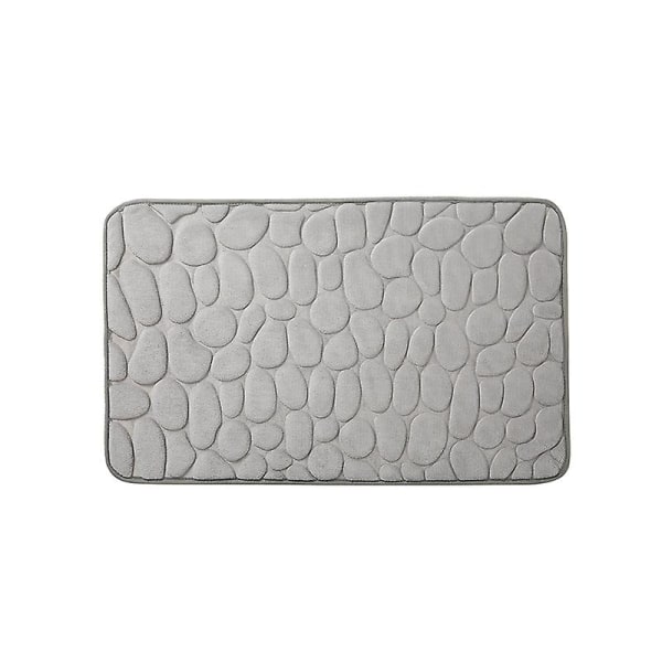 Cobblestone-embossed baderomsteppe, sklisikre tepper i vaskerom, badekar side gulvteppe med memory foam-pute (mørkeblå)
