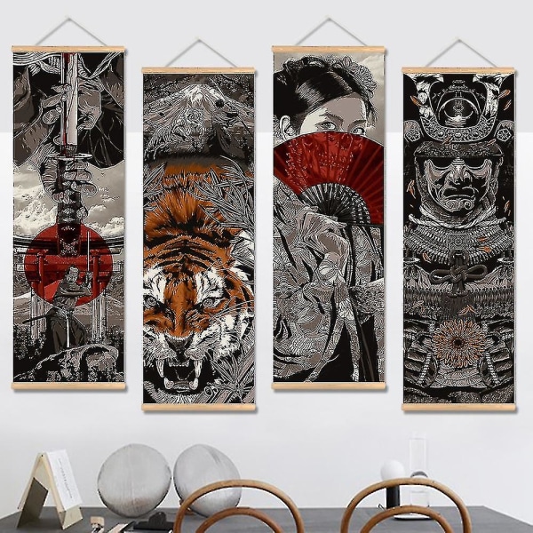 Japansk samuraj Ukiyo-e rulla affisch