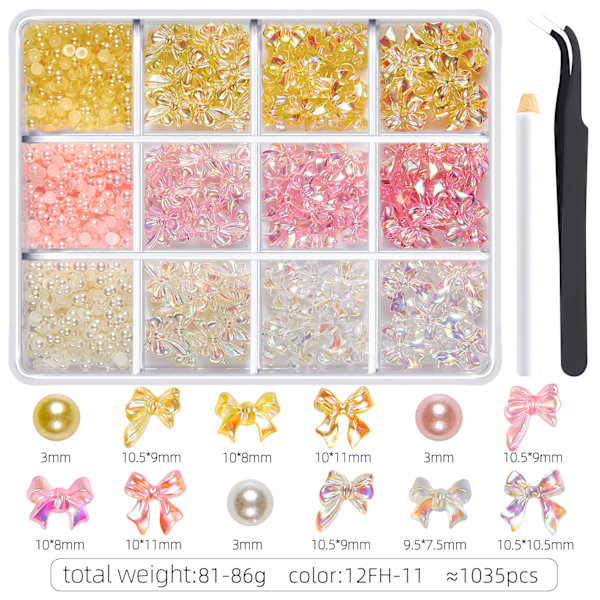 1 Ask 3D Fjärilsnagelberlocker Strass Hantverk Nagelkonsttillbehör Resin Nageldekoration för Nagelentusiaster 12FH11