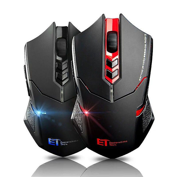 Trådløs Gaming Mus, 7 Knappers Bluetooth Mus Med Lydløs, Femte Gear Cpi Justering Til Bærbar Android Windows（rød）