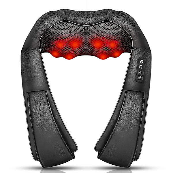 Nakkemassager med varme, Shiatsu-massager til nakke, ryg, skulder, fod og ben, dybvævsknædende 3D-æltning europæiske forskrifter