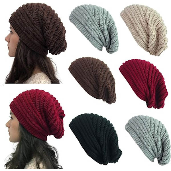 Kaffekop Kvinder Kabel Beanie Hat Slouchy Strik Huer Skull Cap