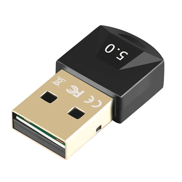 Bluetooth 5.0 adapter for stasjonær PC og laptop, USB bluetooth audio sender mottaker multi-en-i-ett