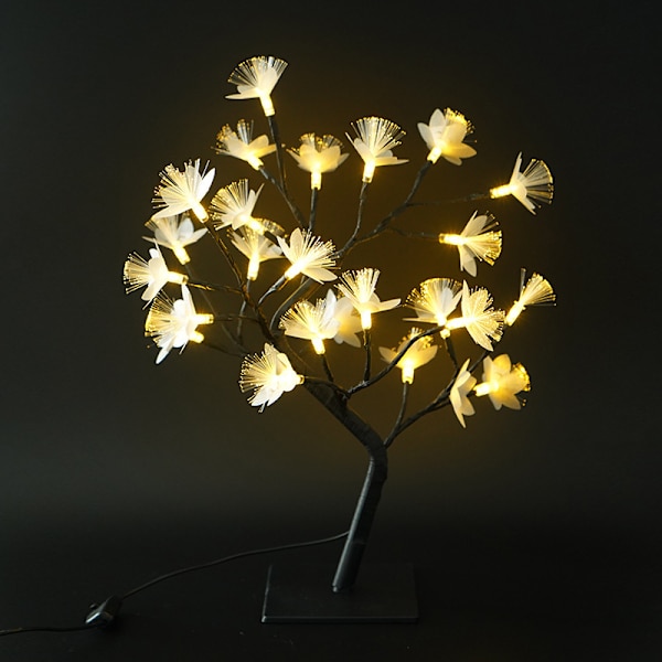 24 st LED-ljusfiberoptisk trädlampa jul vit dröm sovrum