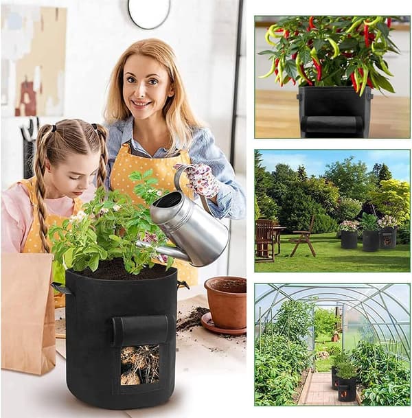 2 potatisodlingsväskor, 10 gallon odlad vävträdgårdsplantering Ba
