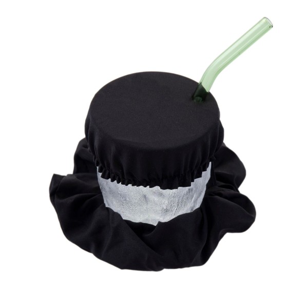 2 stk. Genanvendelige, vaskbare drikkeovertræk Anti-Spike Scrunchie-overtræk til de fleste drikkekopper og glas - Sort