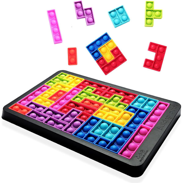 Pop Fidget Toy Its - Bubble Big Puzzle Pop Push It&Popper Bubble Sensory Fidget Toys/Relief Squeeze Toys/Puzzle Game (Svart-26pcs)