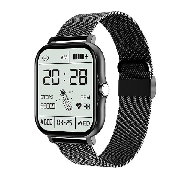 Gt20 Smart Watch Sort Stålbånd Sort