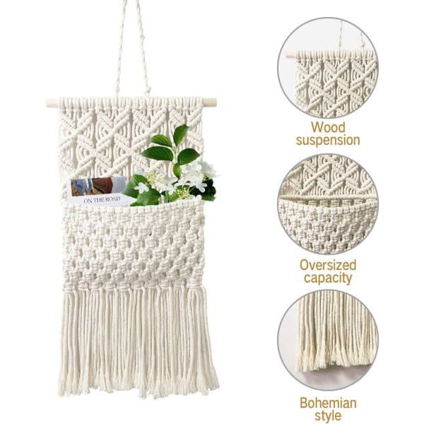 Macrame Wall Tapestry Chic Handmade Wall Decor Cotton Woven Bohem